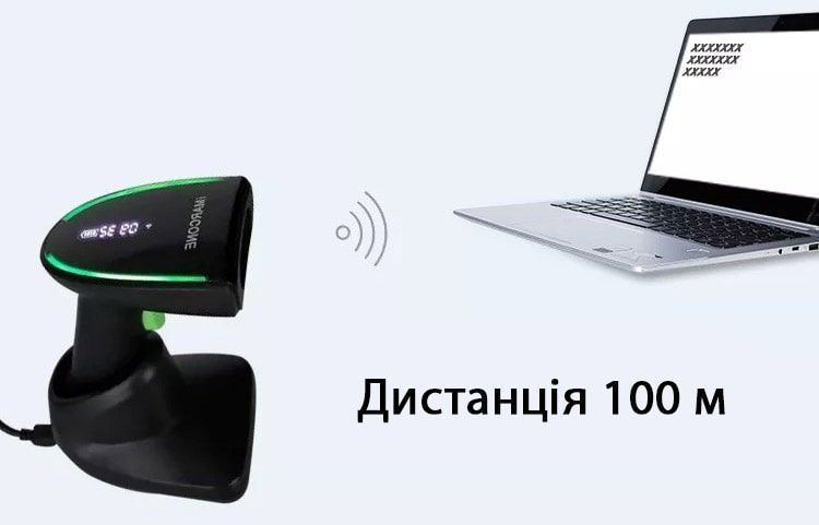 Бездротовий сканер штрих-кодів 2D/1D MC-S8GBD-PRO. Високопродуктивний зчитувач з базою для підзарядки USB, BlueTooth MC-S8GBD-PRO фото